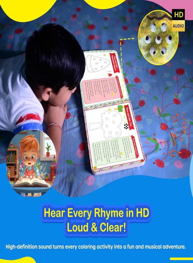 Kiddale 2-in-1 Coloring & Rhymes Musical Sound Book for Kids | Musical Sing-Along Rhymes with Fun Coloring Activities |Art & Music Fun| Ideal Gift for Children 2-7 Years - Image 5